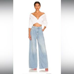 GRLFND Chloe High Rise Pleated Wide Leg in Sawtelle (US 28)